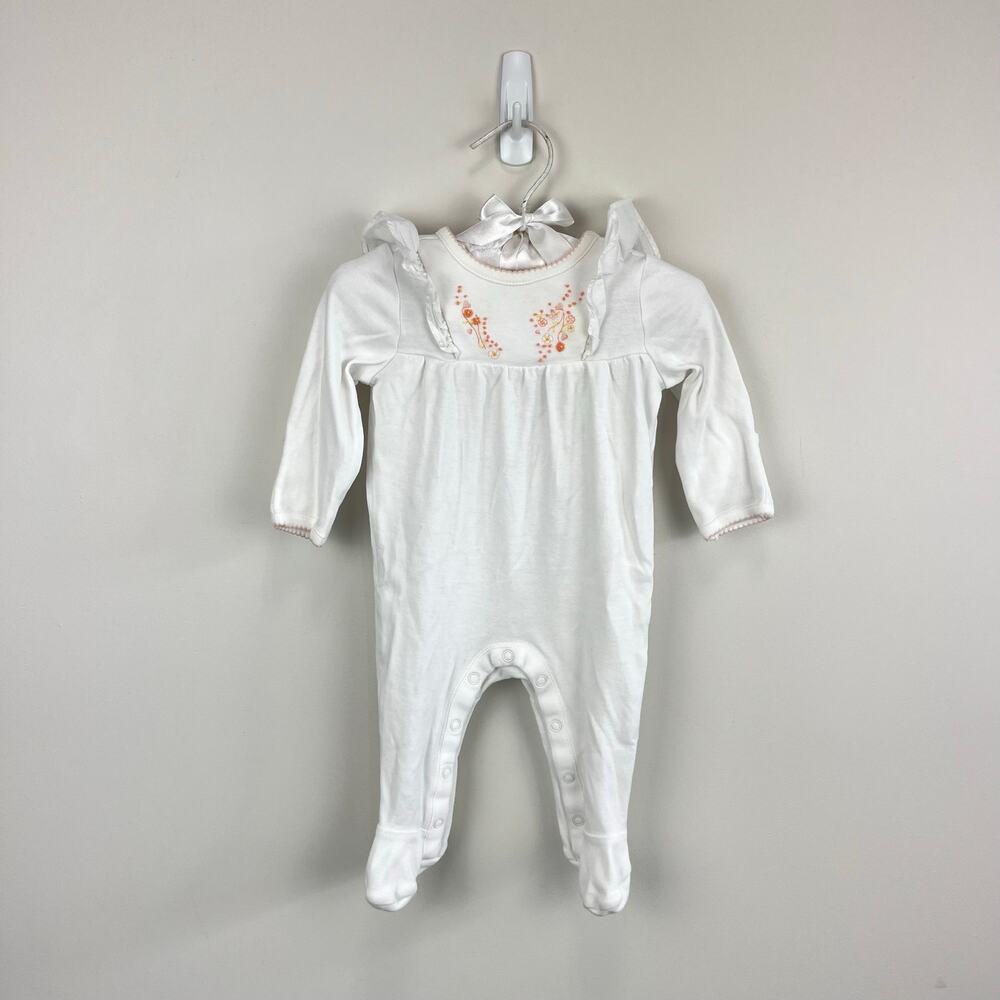 Aerin x Janie and Jack Embroidered Ruffle Footed 1-Piece Newborn